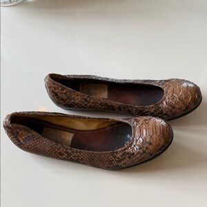 Lanvin Brown Snakeskin Loafers